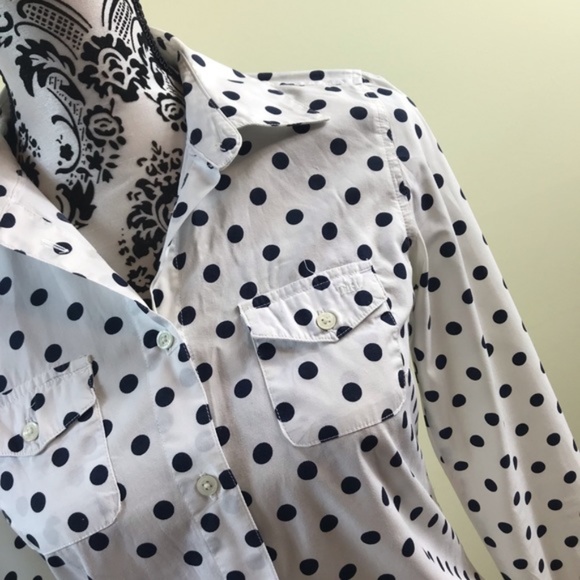 💖MEGA SALE💖Tommy Hilfiger Women’s Shirt White Black Dots ALSU00239 - Picture 5 of 8